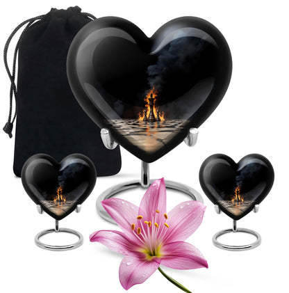 Chess themed Heart Urn for ashes