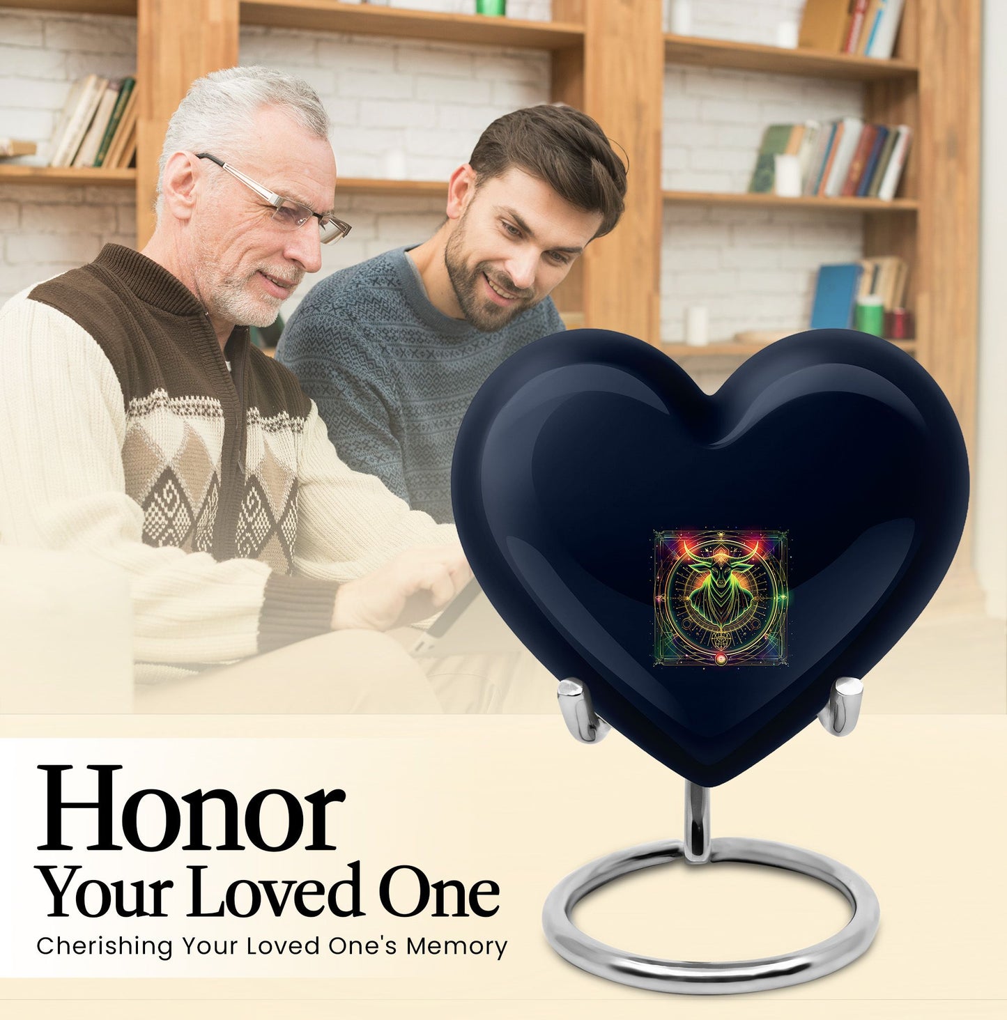 Zodiac Heart Urn For Ashes.