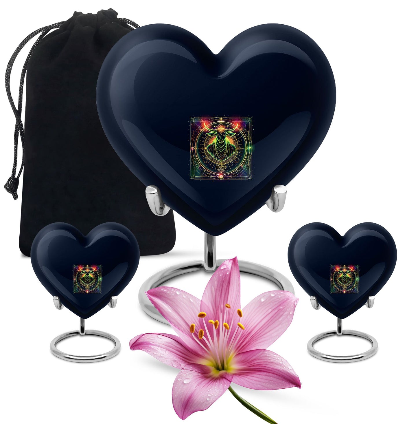 Zodiac Heart Urn For Ashes.