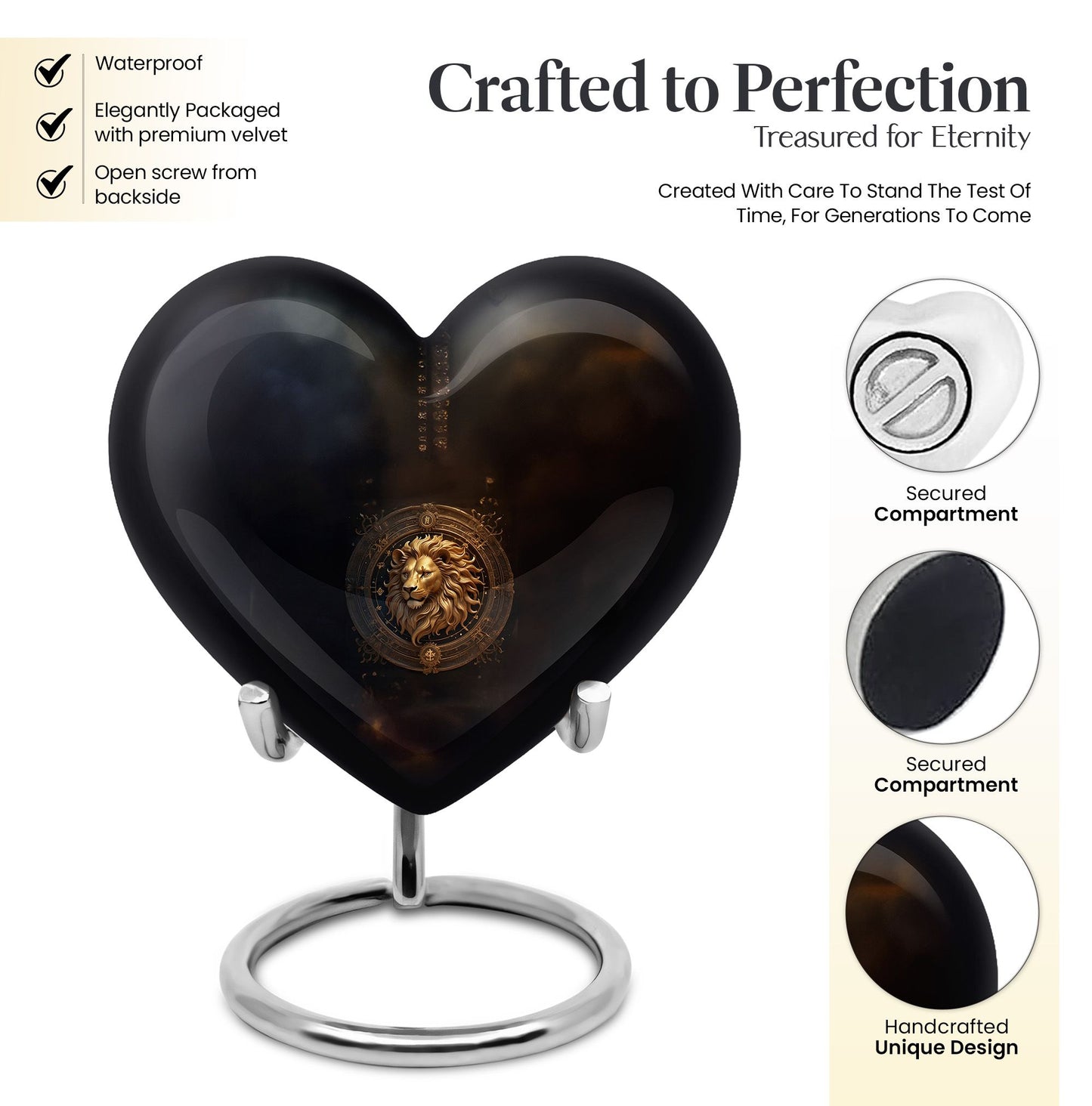 heart-shaped Zodiac urn