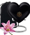 Heart-shaped zodiac-themed cremation urn