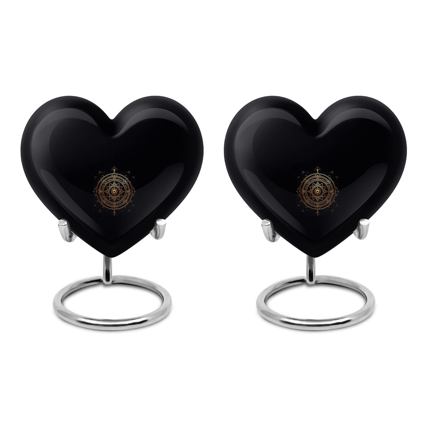 Heart-shaped zodiac-themed cremation urn