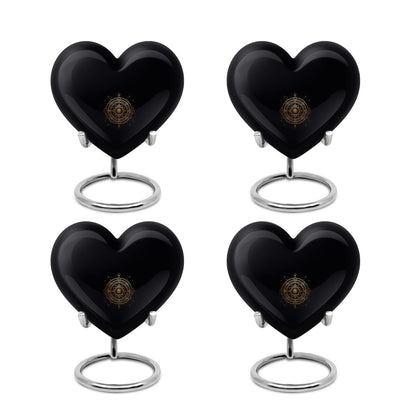 Heart-shaped zodiac-themed cremation urn