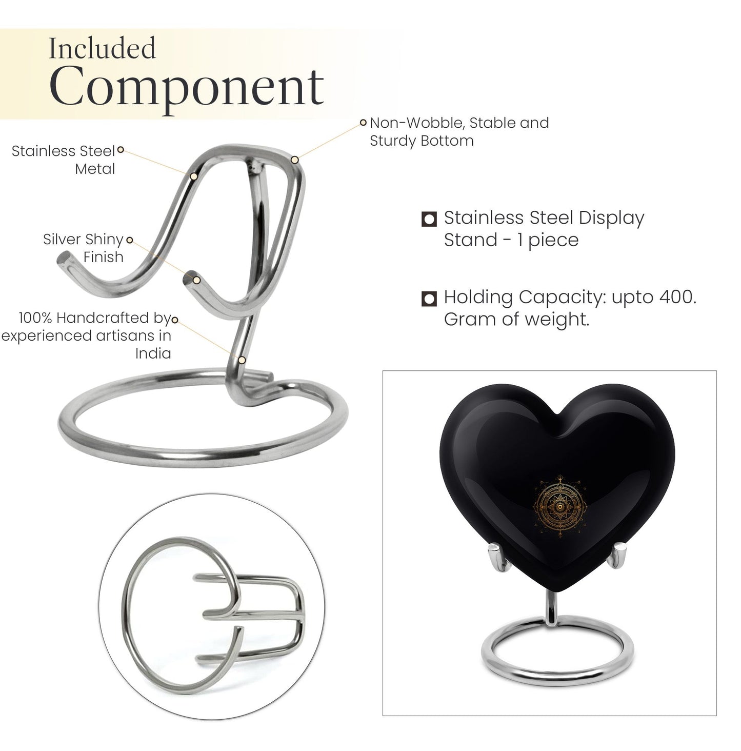 Heart-shaped zodiac-themed cremation urn