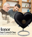 Heart-shaped zodiac-themed cremation urn
