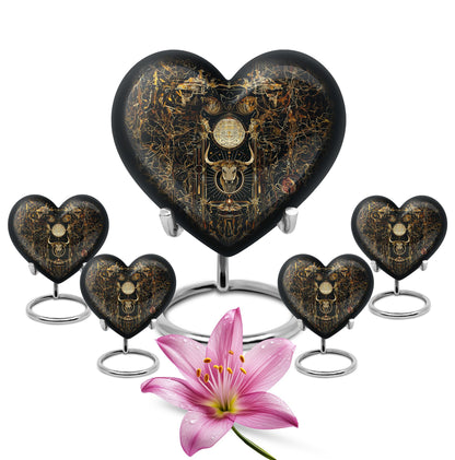 Zodiac themed 10 inch heart-shaped urn