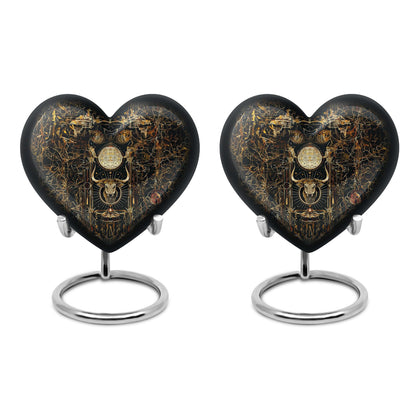 Zodiac themed 10 inch heart-shaped urn