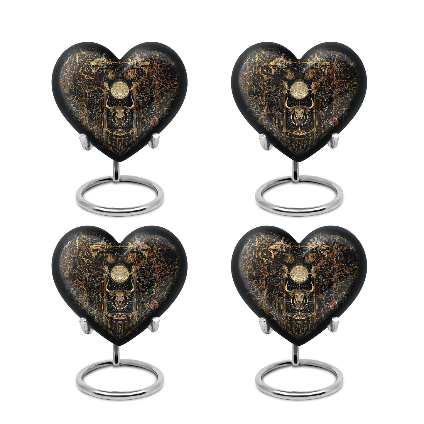 Zodiac themed 10 inch heart-shaped urn