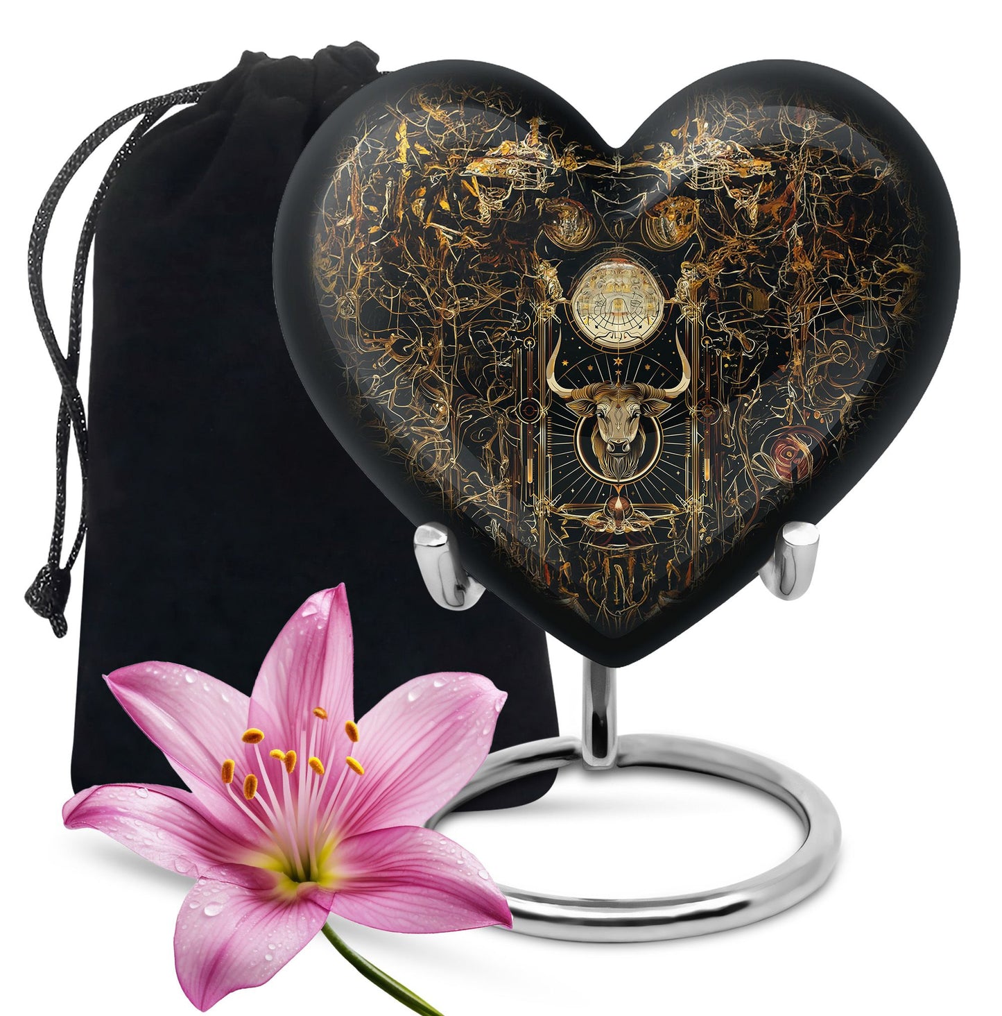 Personalized Zodiac Cremation Urn for Human Ashes - 10-inch, 200 cu in - Yatskia