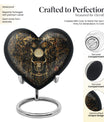 Zodiac themed 10 inch heart-shaped urn