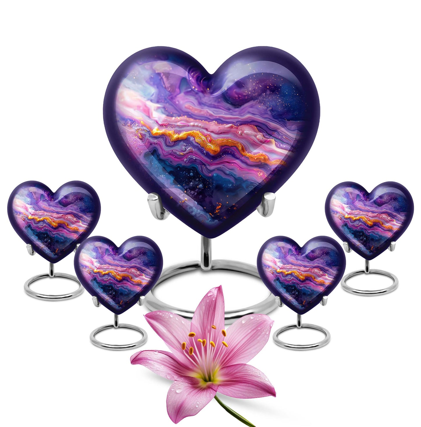 Purple Personalized Mother Cremation Urn for Mom - 10-inch, 200 cu in - Yatskia