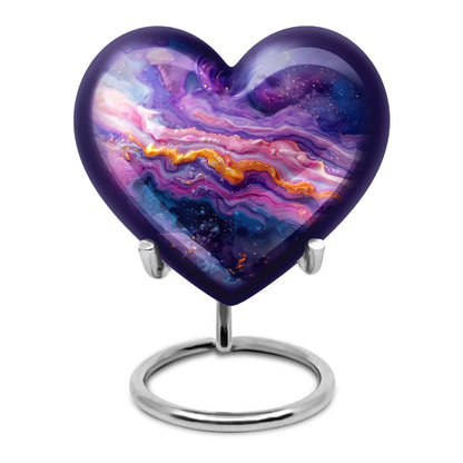 vibrant swirl heart urn for adult ashes