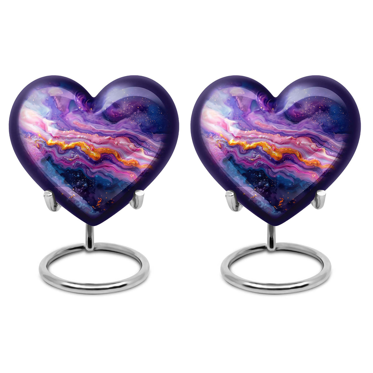 vibrant swirl heart urn for adult ashes
