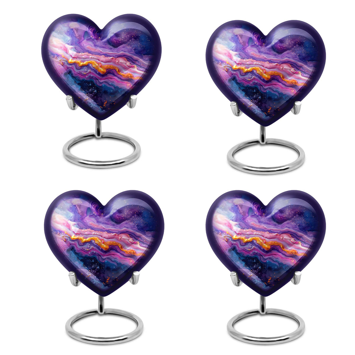 vibrant swirl heart urn for adult ashes