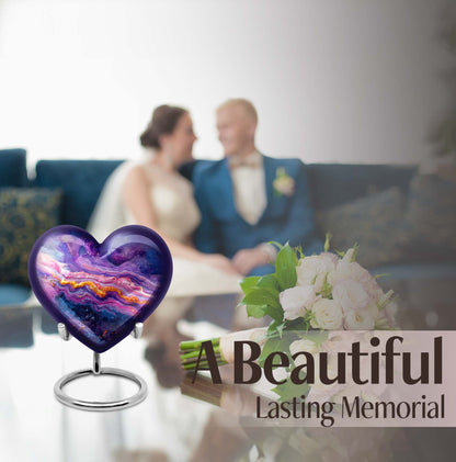 vibrant swirl heart urn for adult ashes