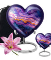 Purple Abstract Memorial Ashes Urn For Mom - Cremation Urns For Women