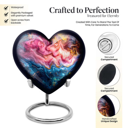 Vibrant Swirl Heart Urn