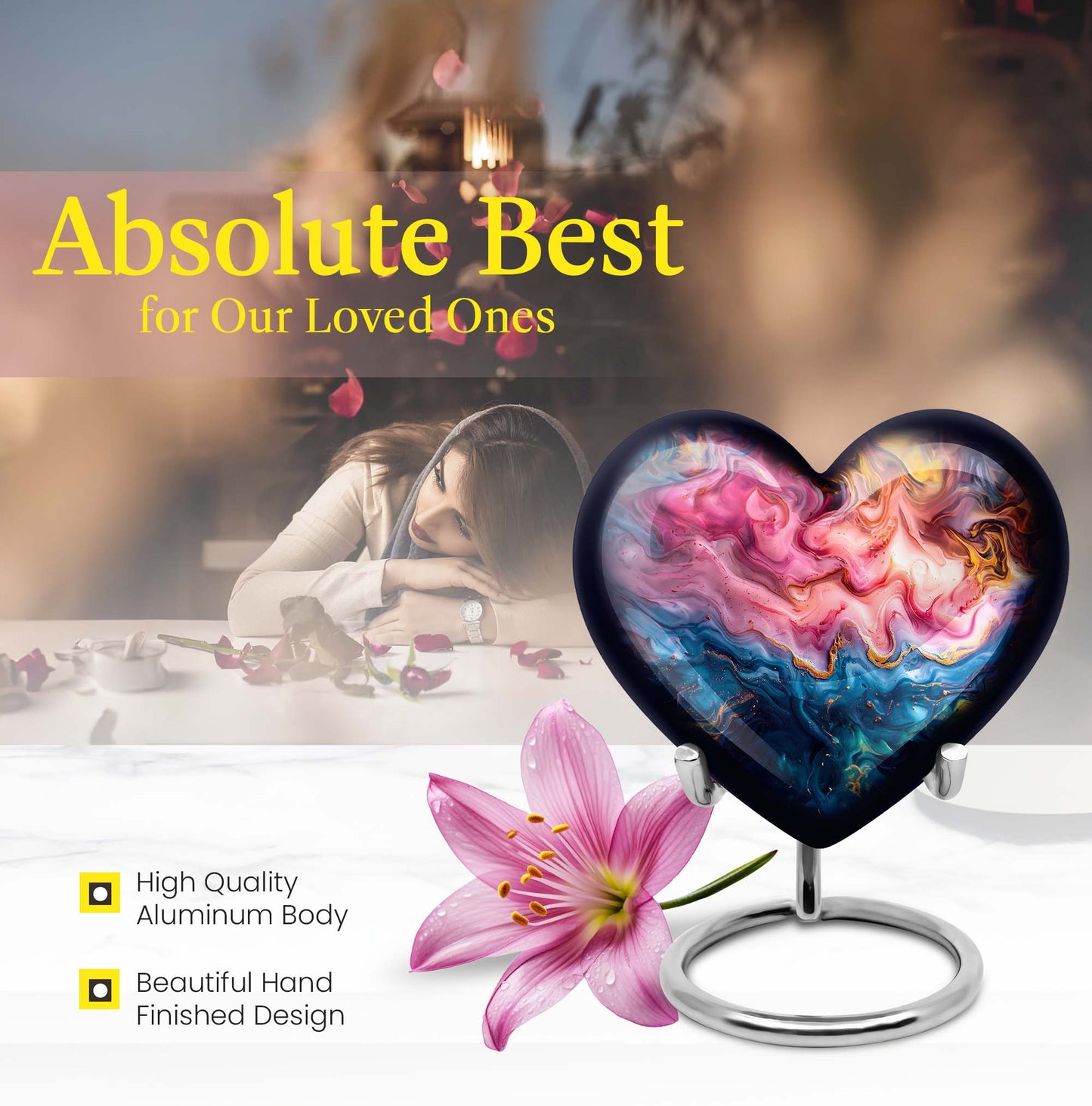 Vibrant Swirl Heart Urn