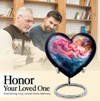 Vibrant Swirl Heart Urn