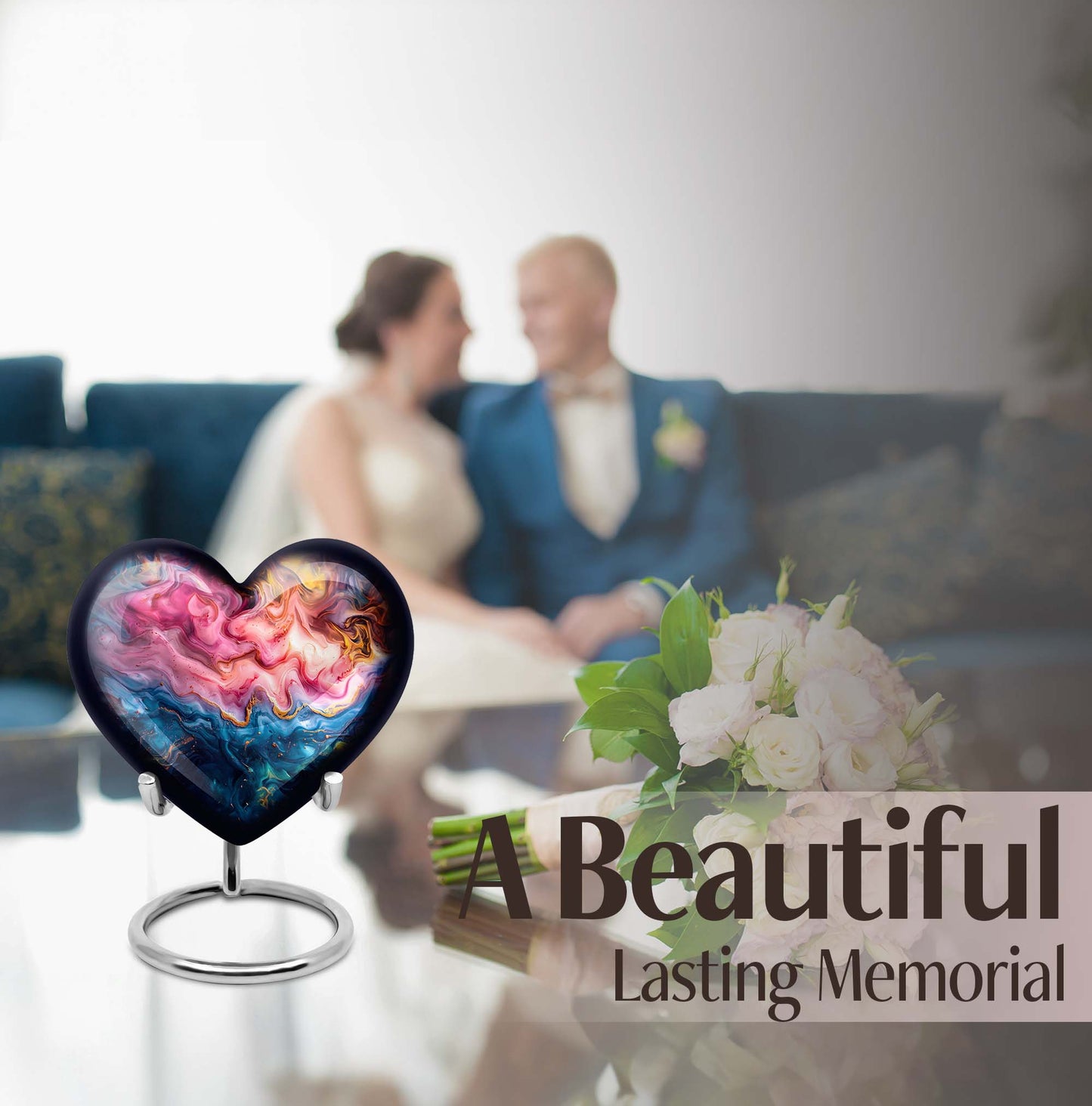 Vibrant Swirl Heart Urn