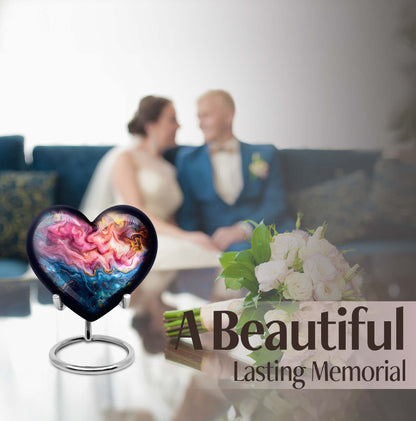 Vibrant Swirl Heart Urn