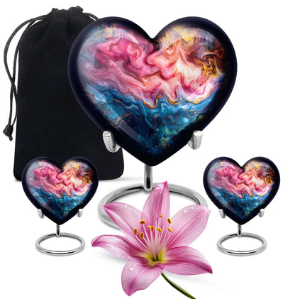 Pink Personalized Marble Cremation Urn for Adult Male - 10-inch, 200 cu in - Yatskia