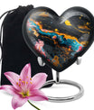Vibrant Swirl Heart Urn for adult ashes