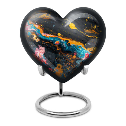 Vibrant Swirl Heart Urn for adult ashes