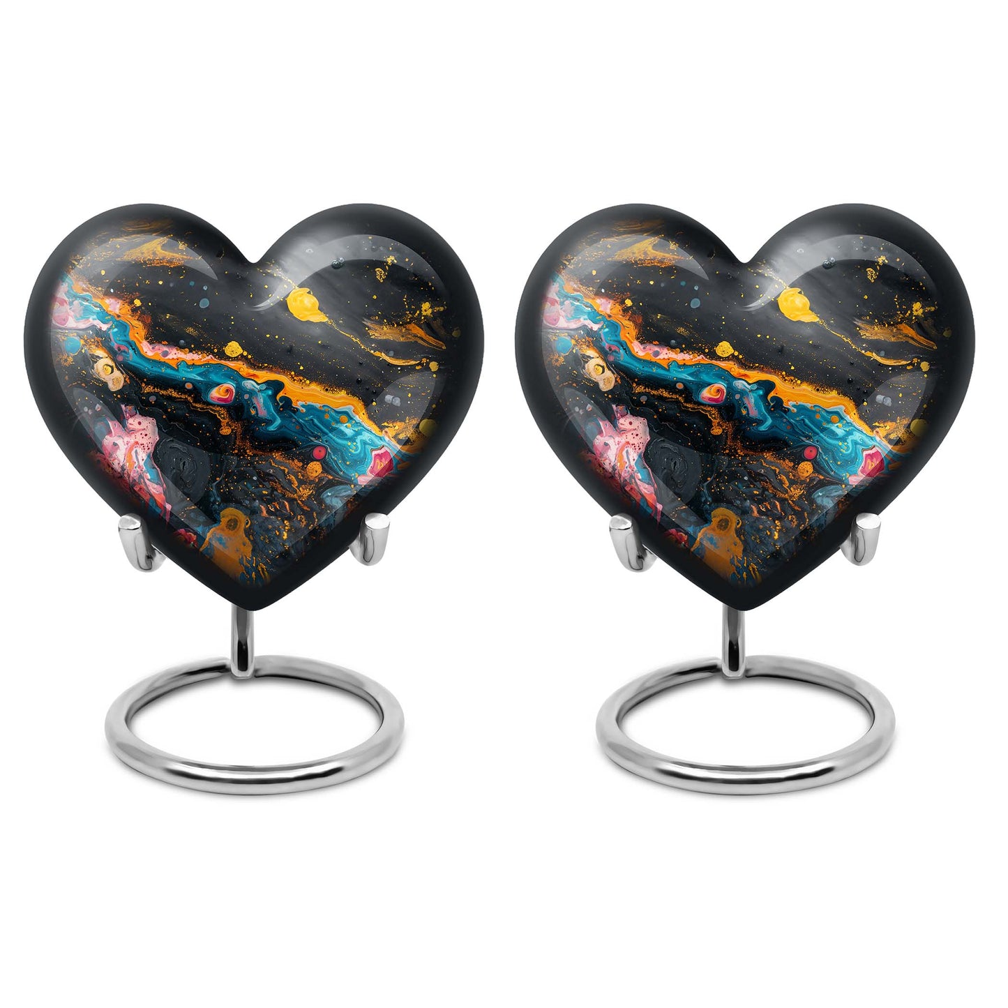 Vibrant Swirl Heart Urn for adult ashes
