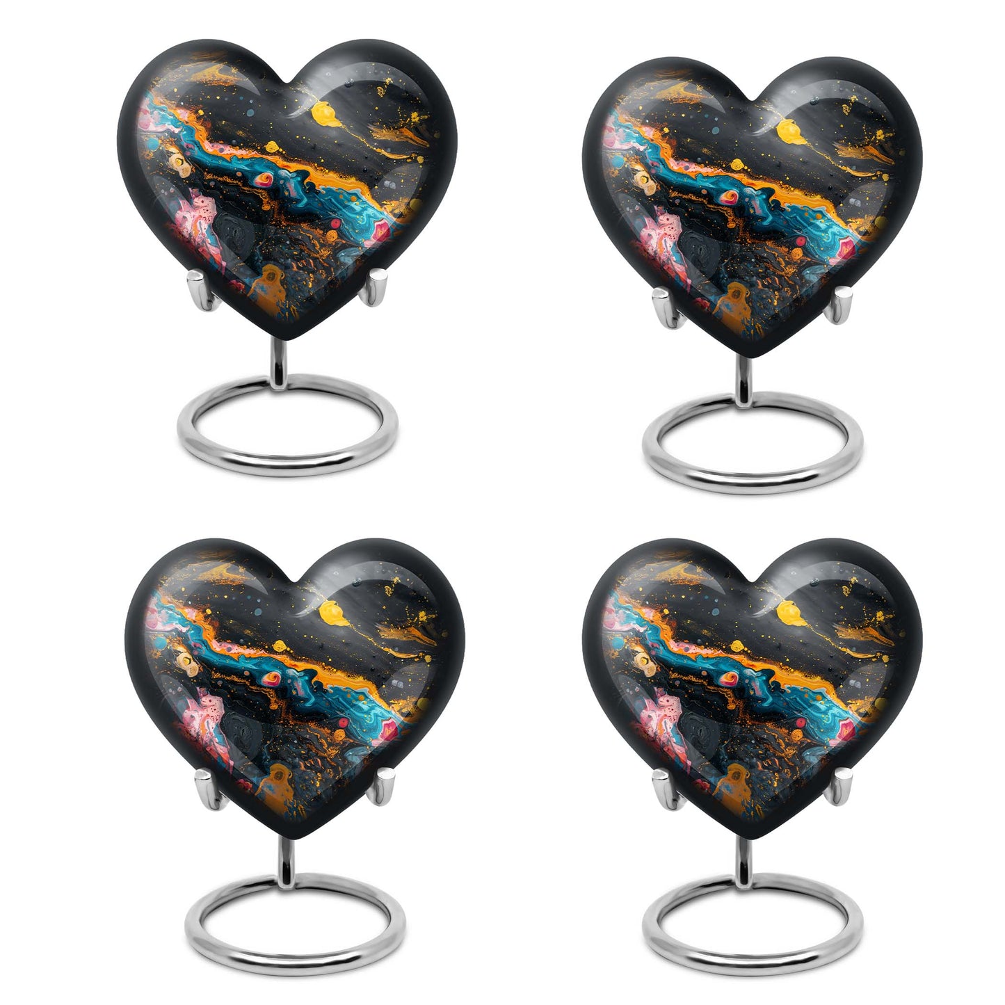Vibrant Swirl Heart Urn for adult ashes