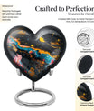 Vibrant Swirl Heart Urn for adult ashes