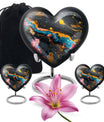 Vibrant Swirl Heart Urn for adult ashes