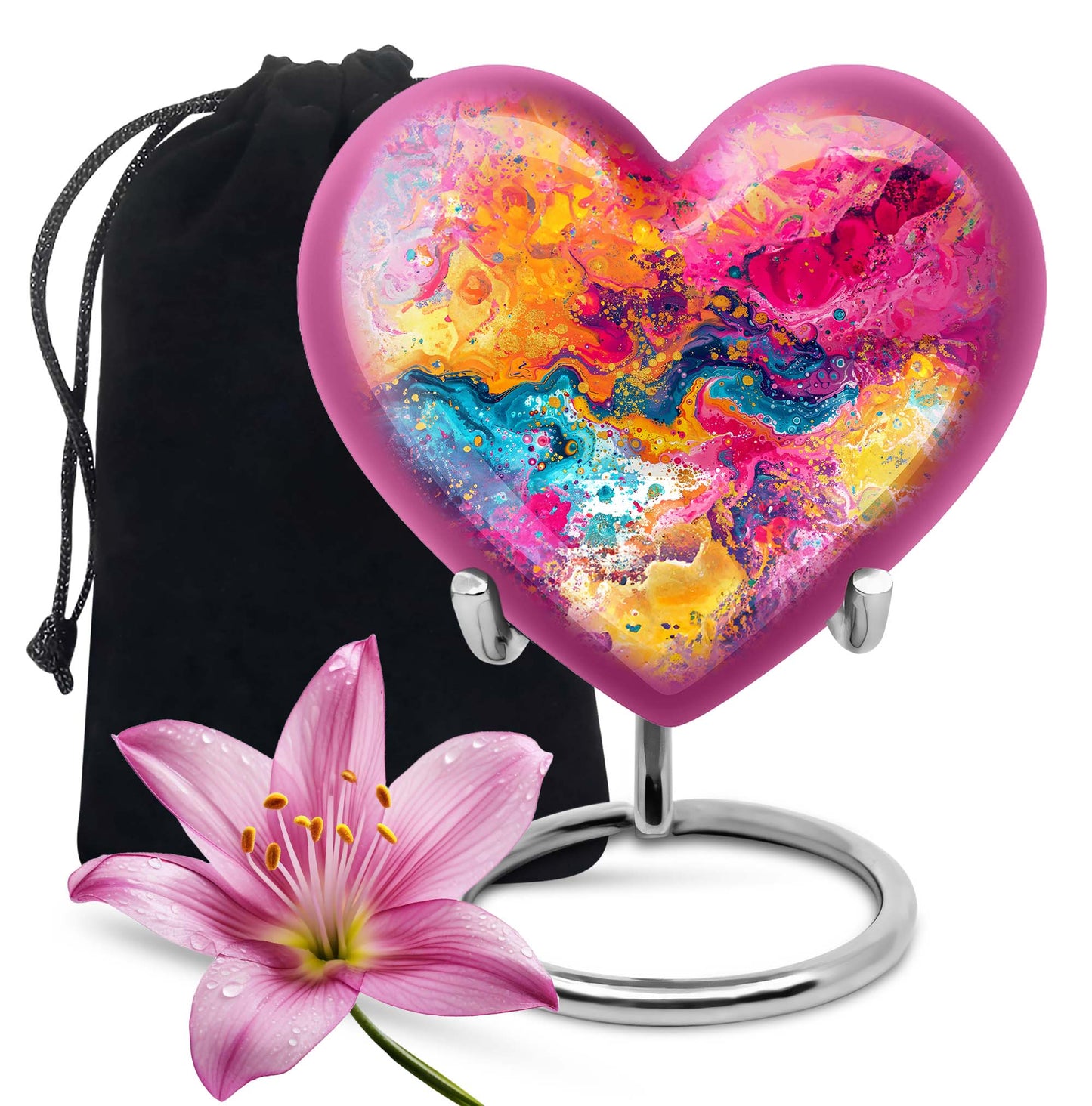 Colorful Personalized Marble Keepsake Urn for Human Ashes - 10-inch, 200 cu in - Yatskia