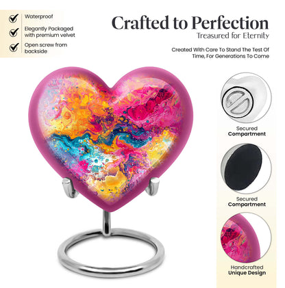 Vibrant Swirl Heart Urn