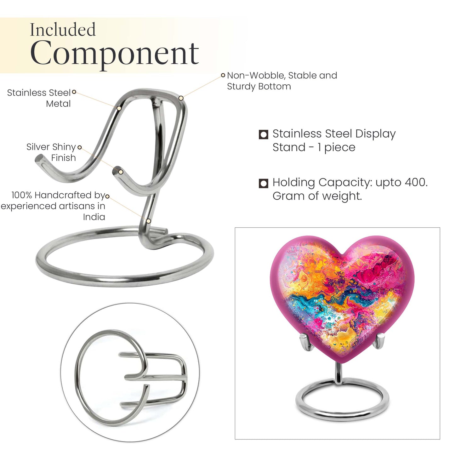 Vibrant Swirl Heart Urn