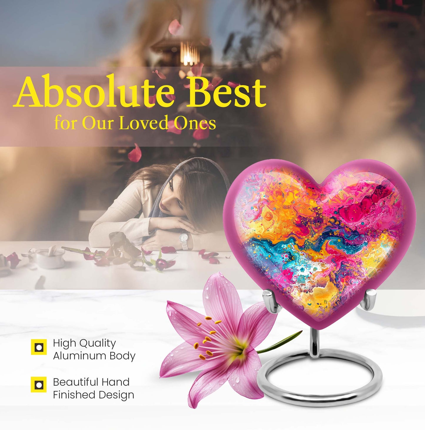 Vibrant Swirl Heart Urn