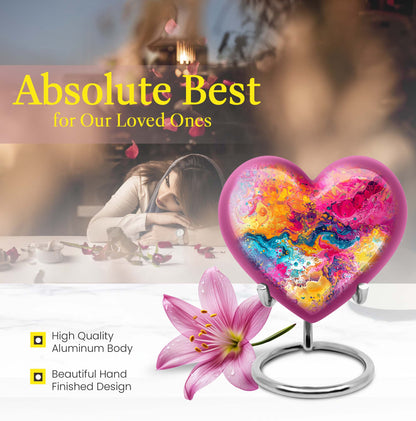 Vibrant Swirl Heart Urn