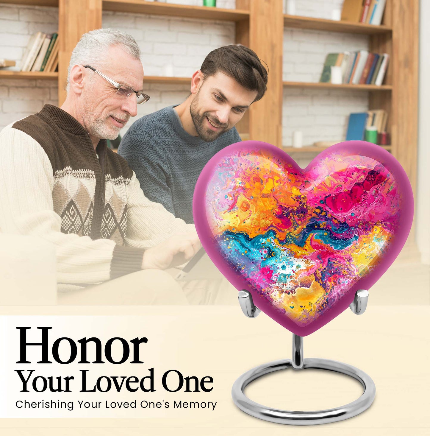 Vibrant Swirl Heart Urn