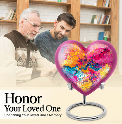 Vibrant Swirl Heart Urn