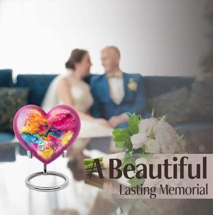 Vibrant Swirl Heart Urn
