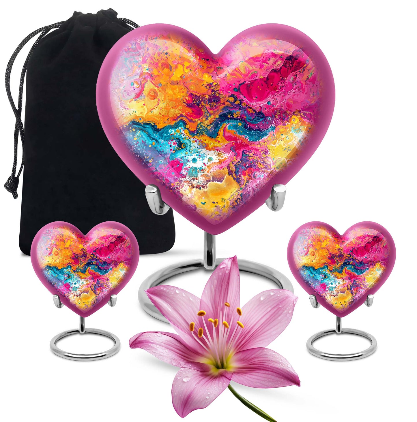 Vibrant Swirl Heart Urn