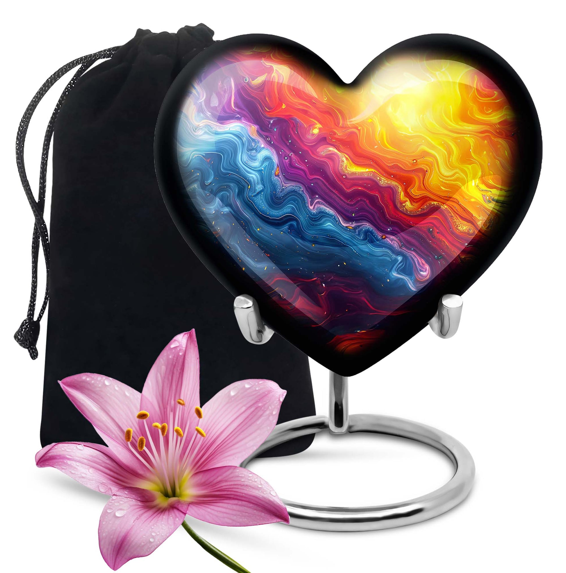 Vibrant Swirl Heart Urn