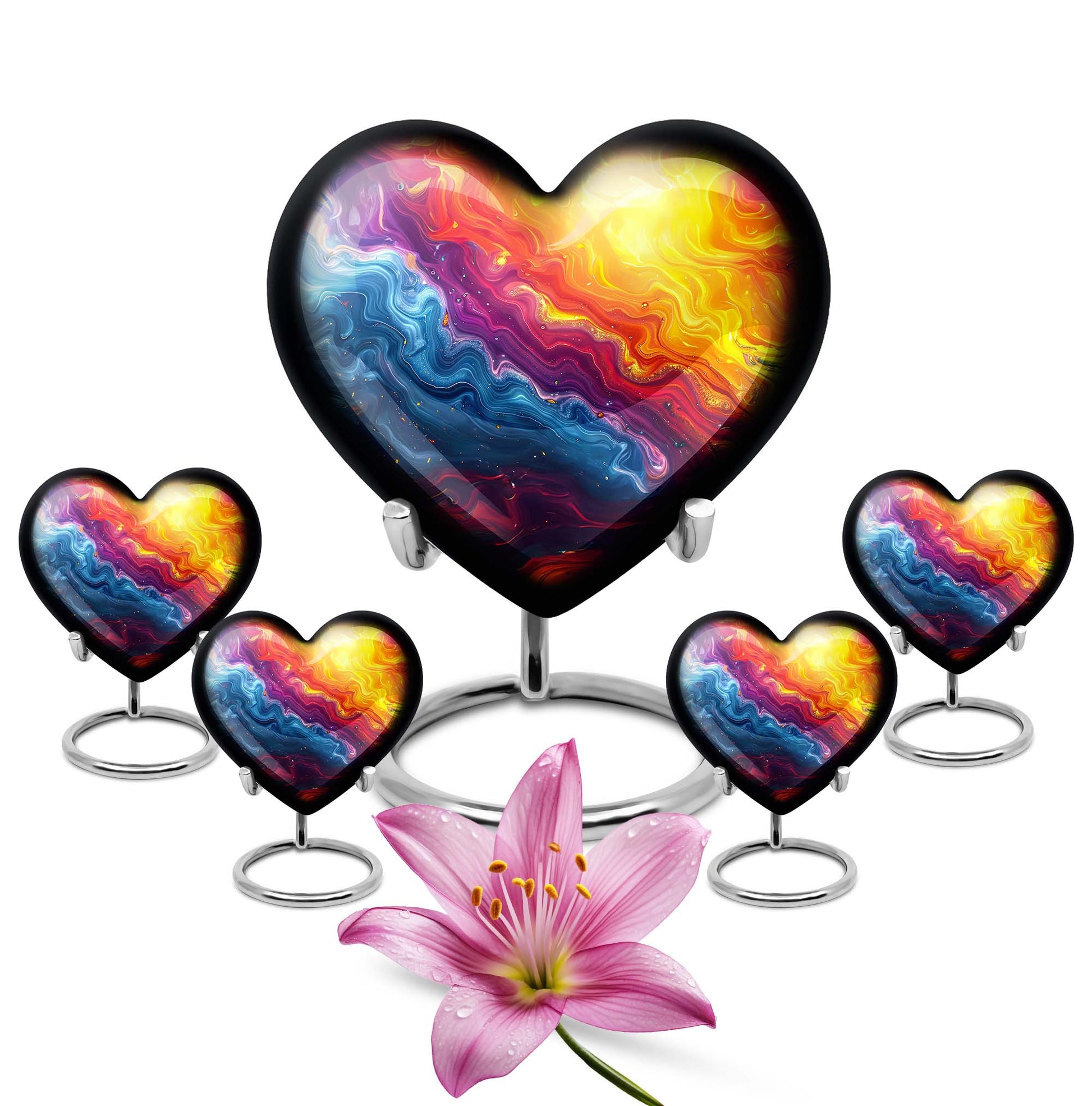 Vibrant Swirl Heart Urn