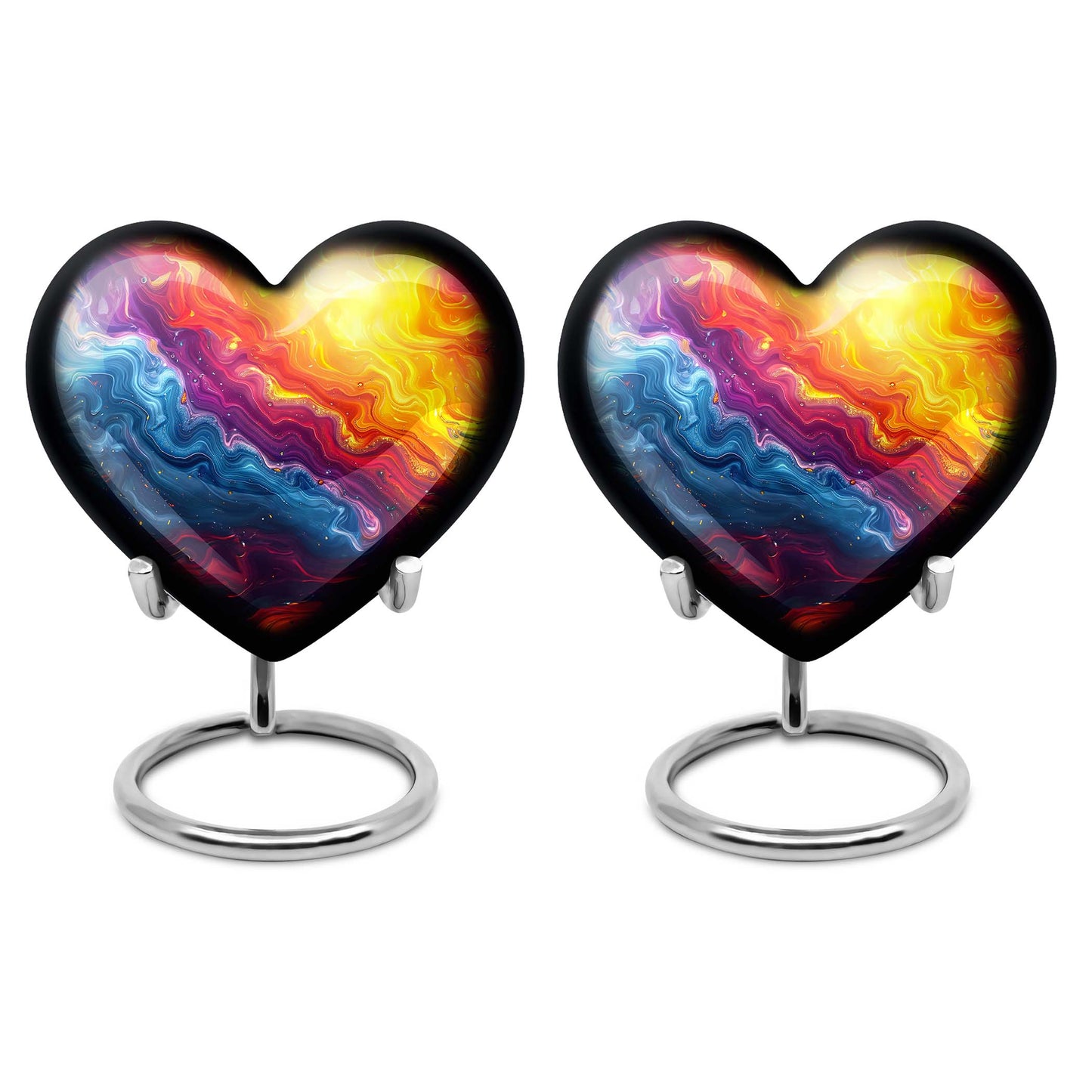 Vibrant Swirl Heart Urn