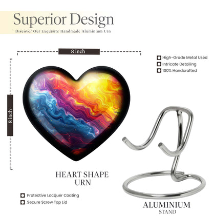 Vibrant Swirl Heart Urn