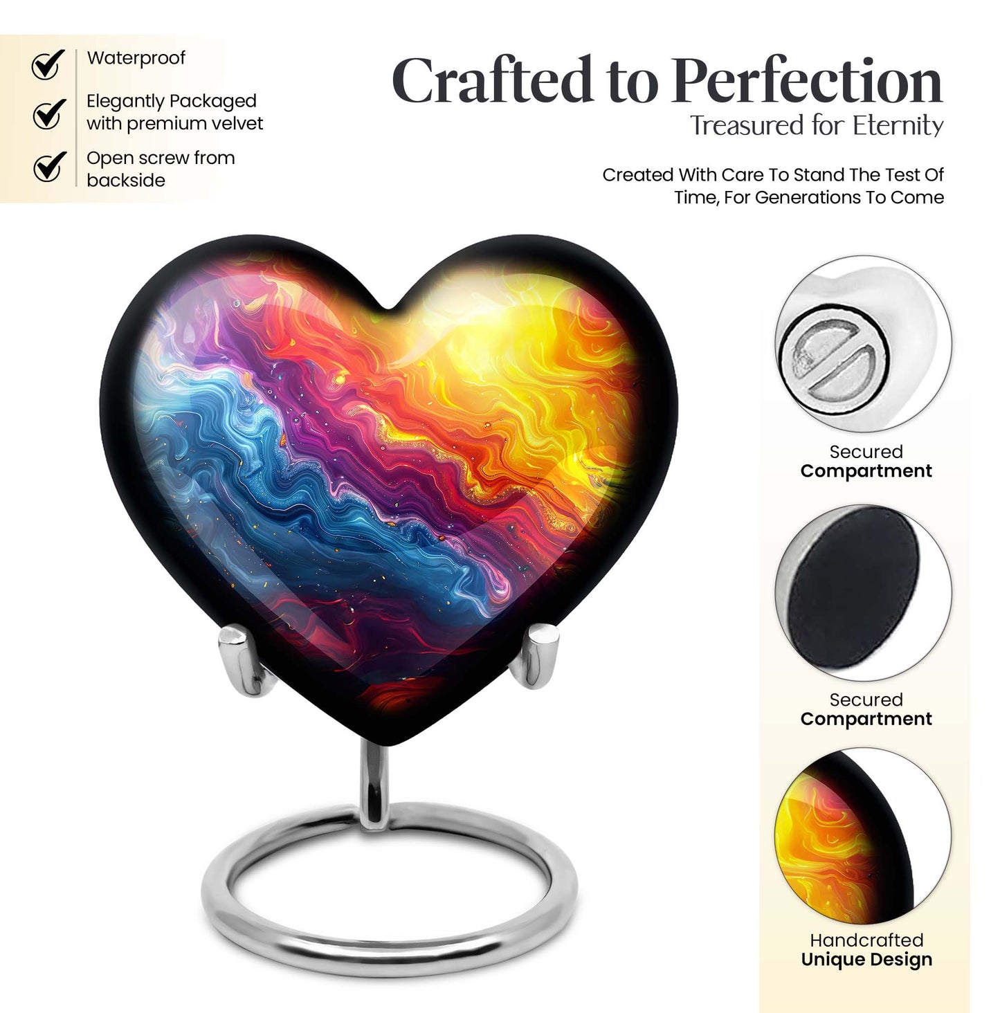 Vibrant Swirl Heart Urn