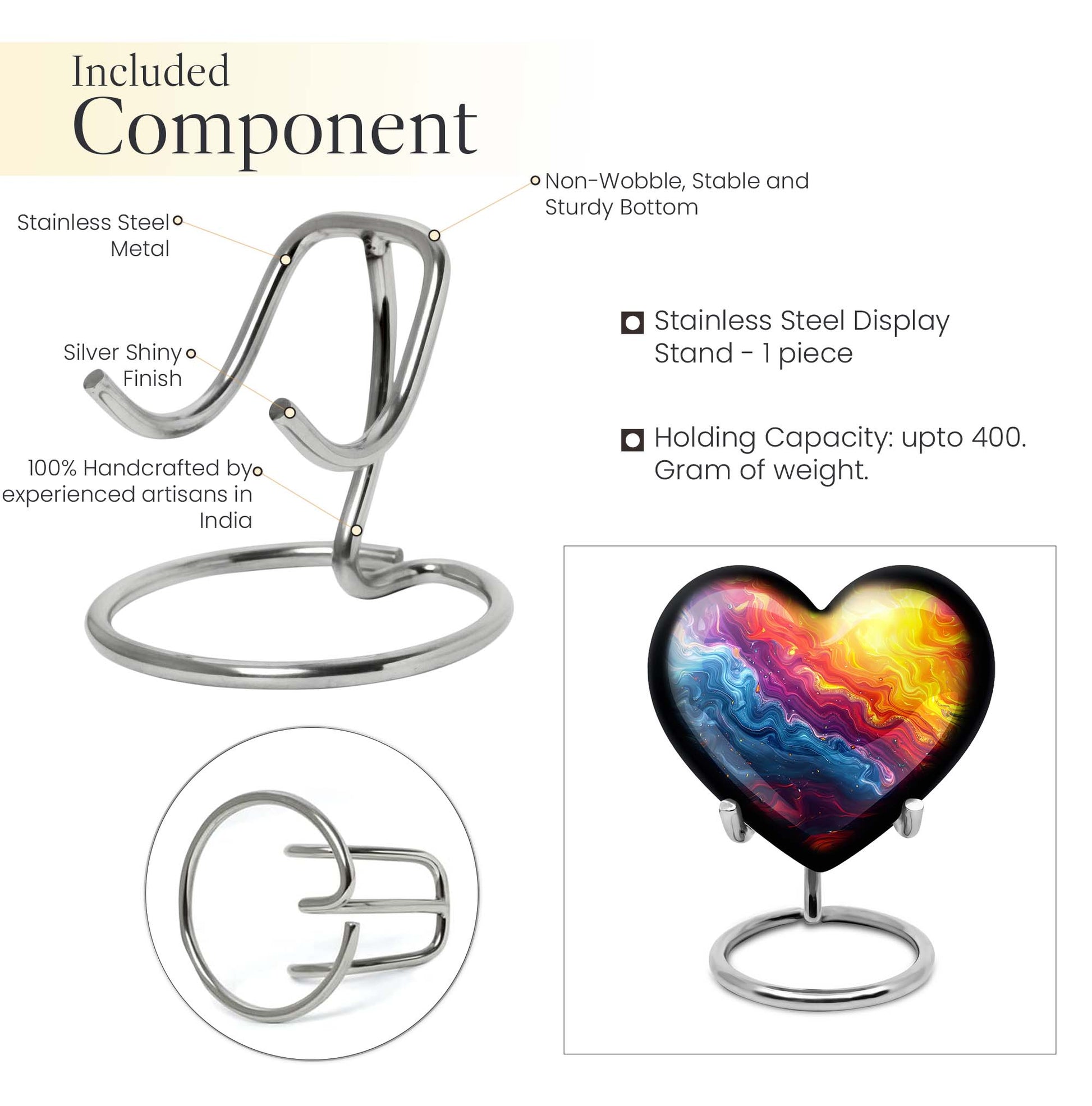 Vibrant Swirl Heart Urn