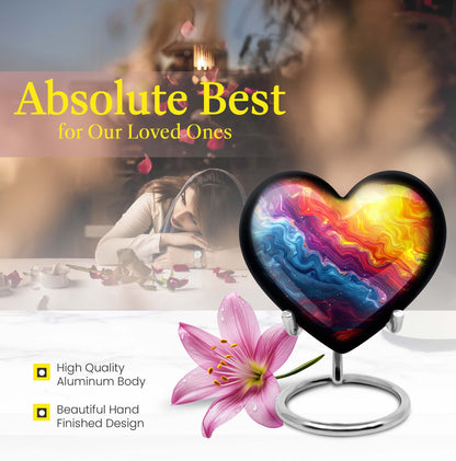 Vibrant Swirl Heart Urn
