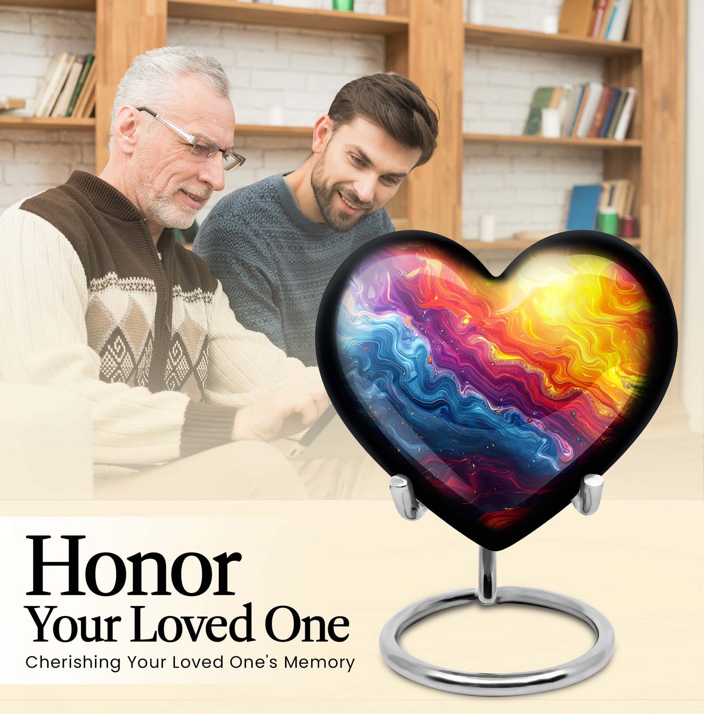 Vibrant Swirl Heart Urn