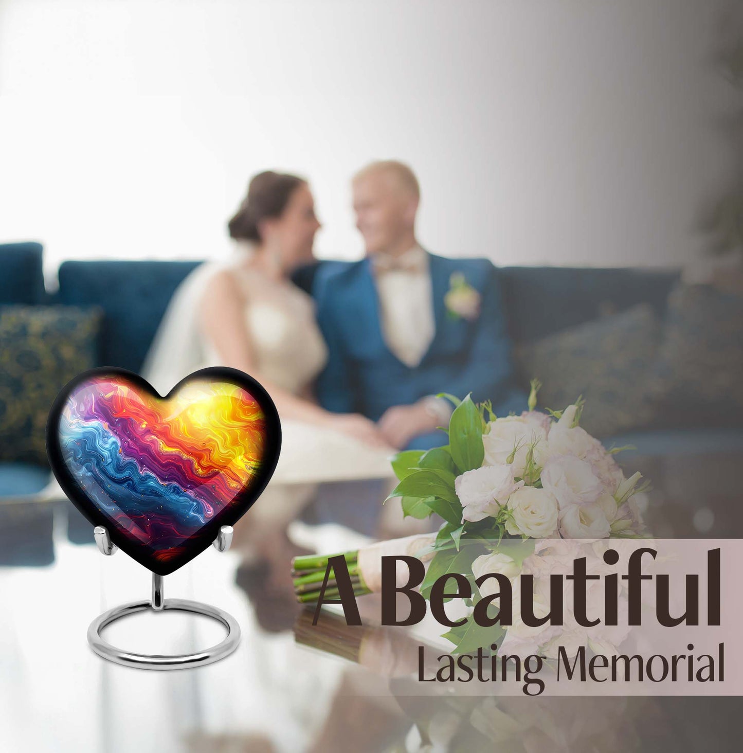 Vibrant Swirl Heart Urn